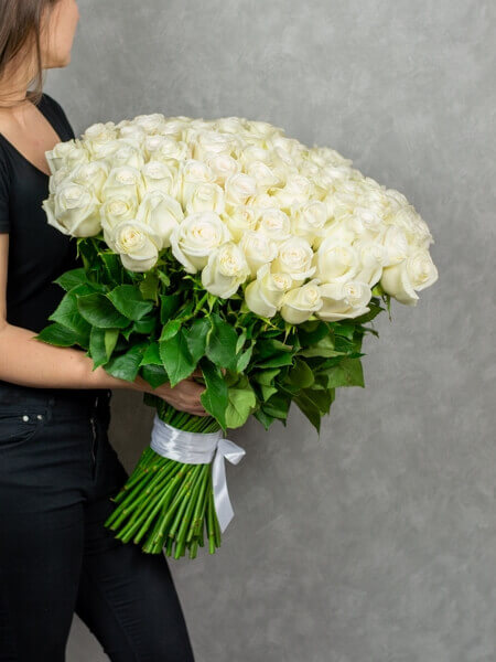 101 white Ec.roses (70 cm)