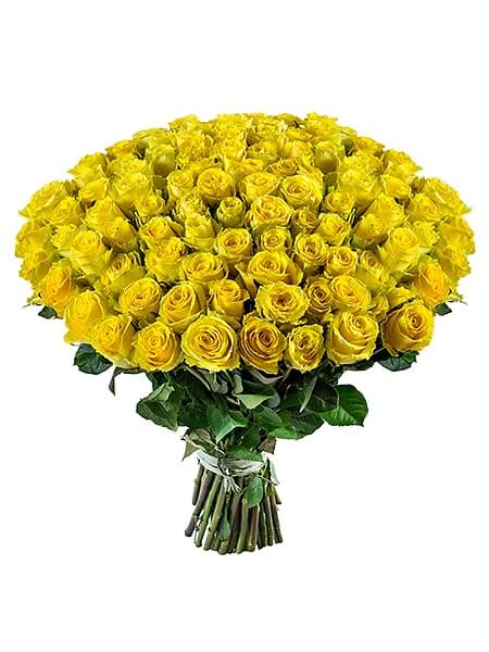 101 желтая роза (70 cm)