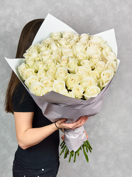 Bouquet “51 white Ecuador roses“