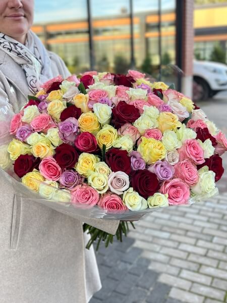 Микс из 101 розы